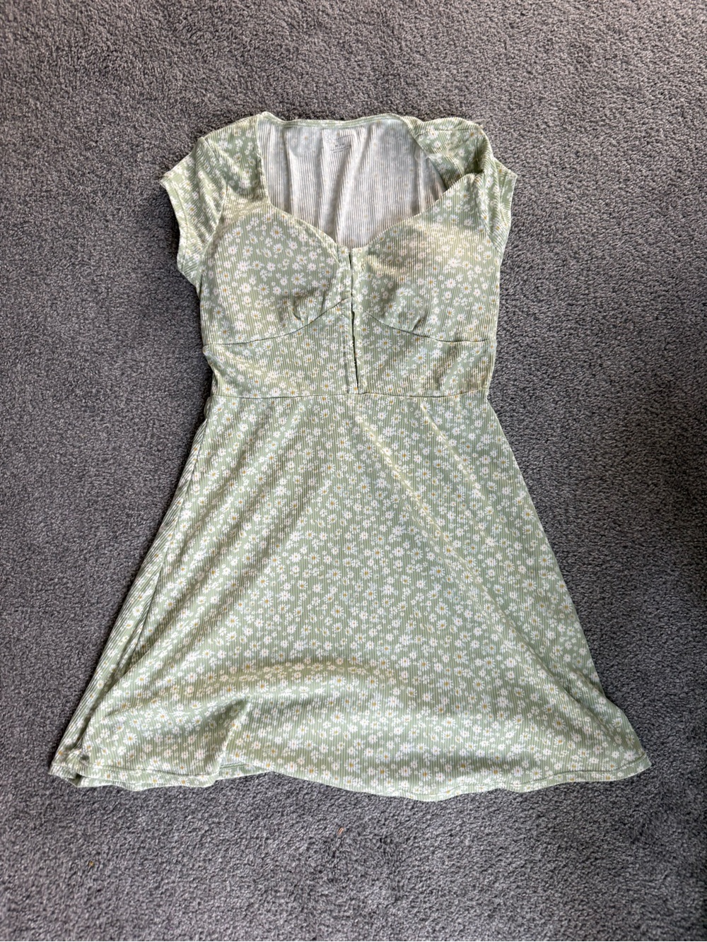 No Boundaries Sage Green Floral Sweetheart Mini Dress